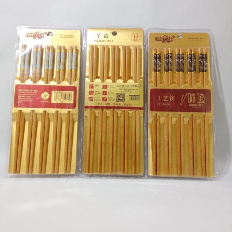 Combo 10 đôi đũa tre cao cấp thời thượng giả vân đá