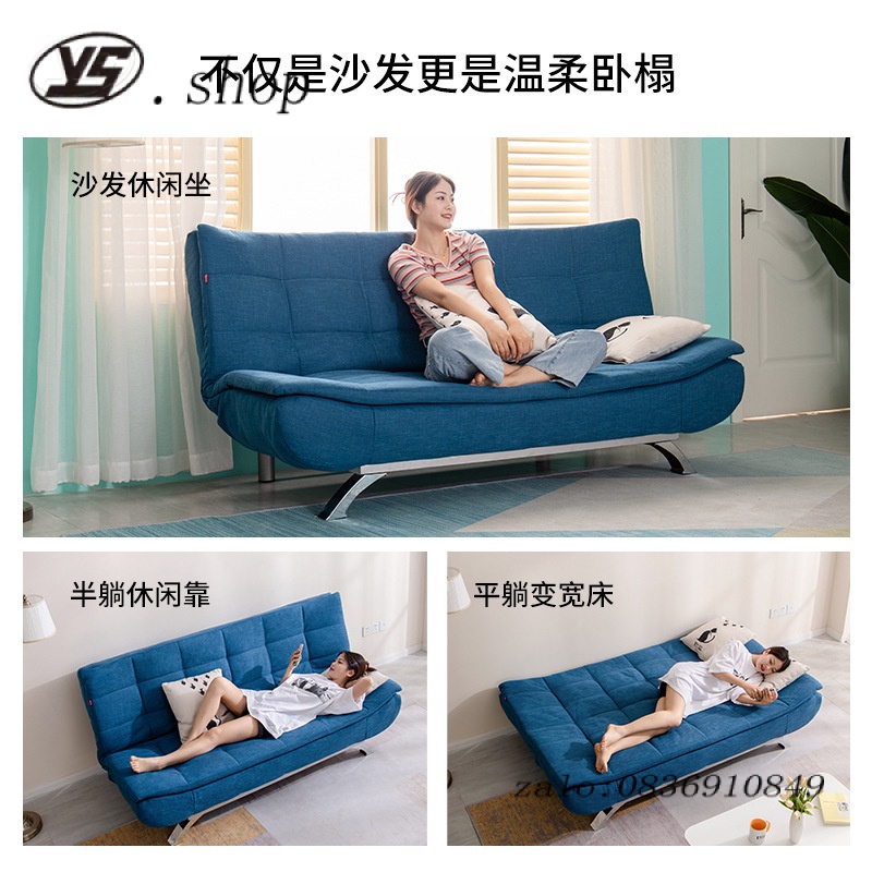 Sofa Nhật Ký Lười Sử Dụng Kép Hiện Đại Phòng Khách Đơn Giản Phòng Ngủ Căn Hộ Nhỏ Giường Sofa Vải Đôi Ba Chỗ
