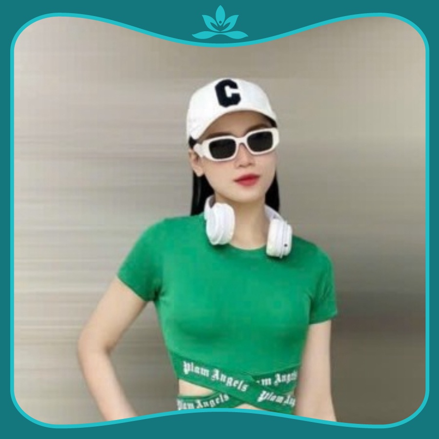 Áo thun dây chéo chữ. Mix quần hoặc váy tập gym, yoga, zumba, aerobic, đồng phục đội nhóm
