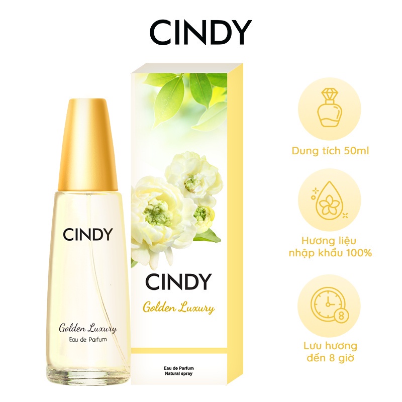 Nước hoa nữ Cindy Golden Luxury mùi hương sang trọng quyến rũ 50ml