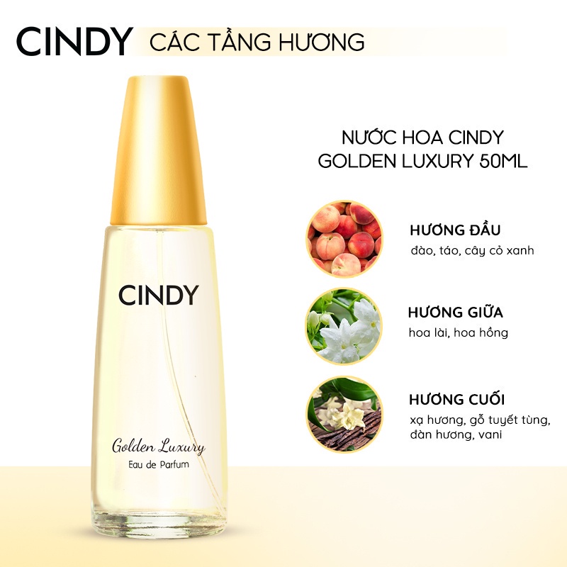 Nước hoa nữ Cindy Golden Luxury mùi hương sang trọng quyến rũ 50ml