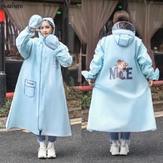 Áo mưa thời trang gấu Nice có khoá kéo tiện lợi chất lượng cao - Áo mưa 1 người kiểu dáng thời trang in hình gấu Nice