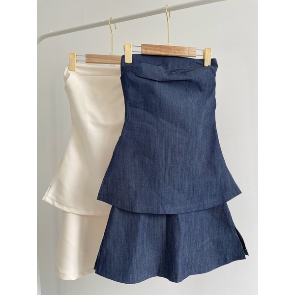 MILI SET - set áo ống kèm chân váy có lót