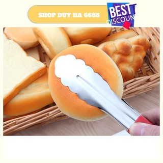 Kẹp gắp đồ nóng, thức ăn inox cán đỏ danh cho mọi người