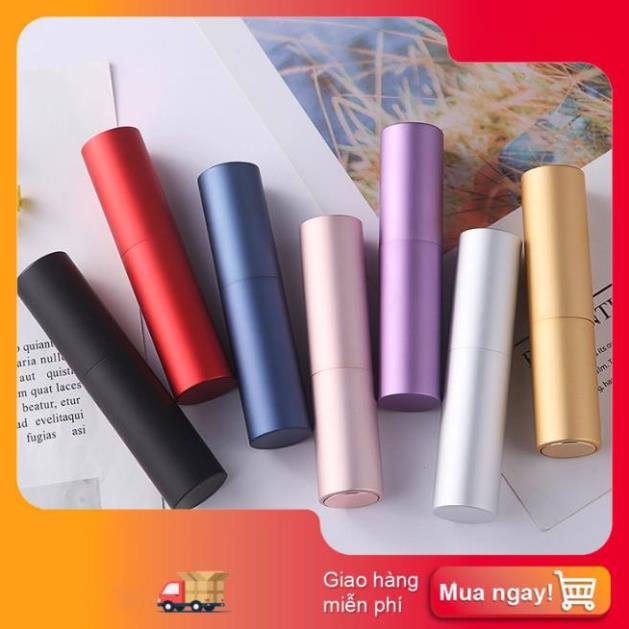 Chai đựng, ống đựng nước hoa thủy tinh vỏ nhôm 2 lớp, dạng xịt, dung tích 10ml, 20ml