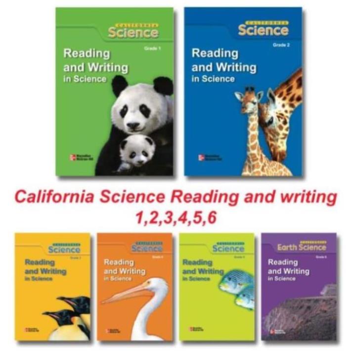 California Science Reading and Writing - Grade 1,2,3,4,5,6 - đen trắng -  bản đẹp