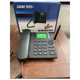 DDK 995+ Điện thoại bàn không dây xài sim di động, sim máy bàn cho người già, văn phòng giá rẻ, pin trâu, loa to, 2 sim