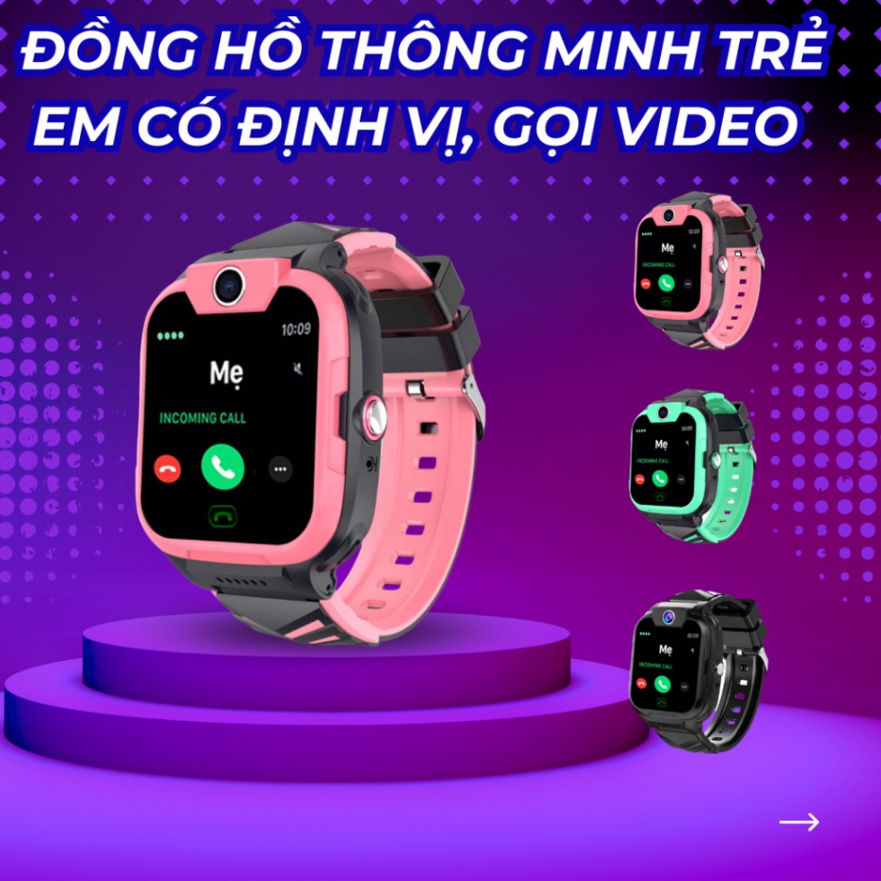 Đồng hồ thông minh Định vị Trẻ em Lắp sim Nghe gọi Video Call Ccho bé trai bé gái Tiny WAT