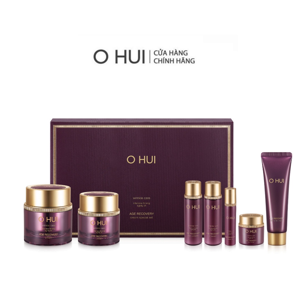 [Limited Edition] Bộ kem dưỡng phục hồi da lão hoá 7 món OHUI Age Recovery 7pcs Special Set 133ml