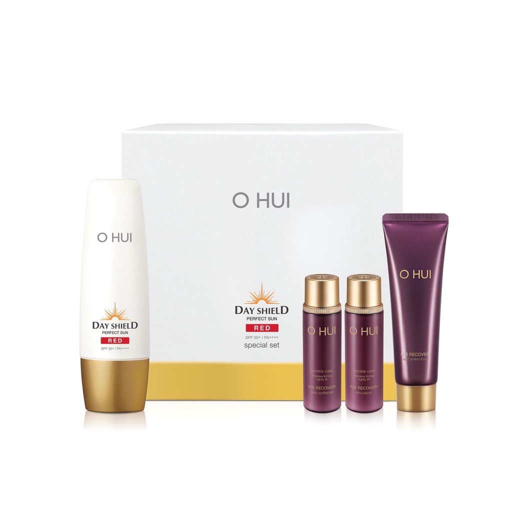 Bộ kem chống nắng 4 món cho da nhay cảm OHUI Day Shiled Perfect Sun Red SPF50+/PA++++ Set 135ml