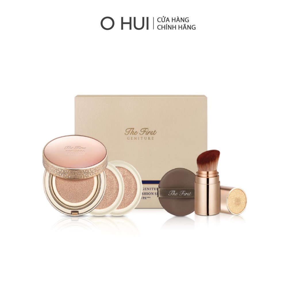 Bộ phấn nước tinh chất vàng 24k OHUI The First Ampoule Cover Cushion SPF50+ PA+++ (Màu 01 Sắc da sáng)