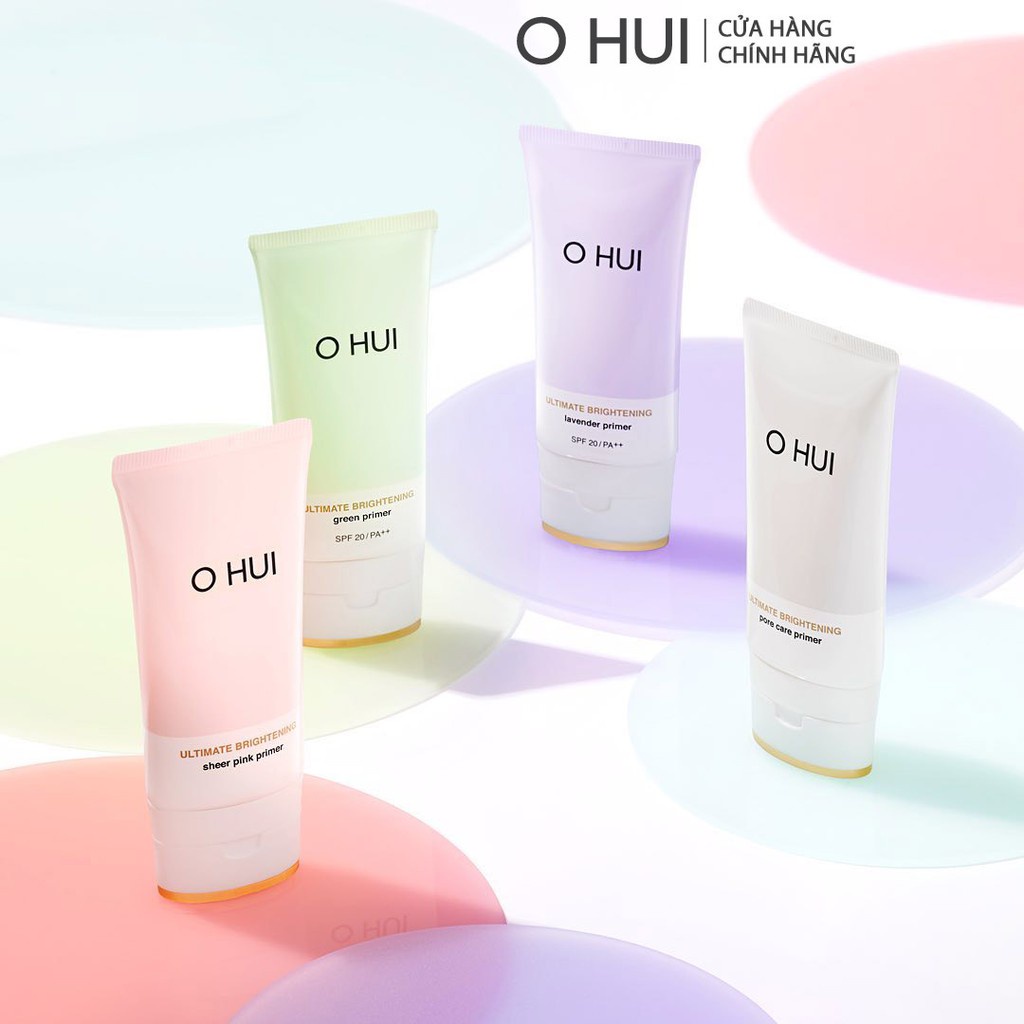 [Mã COSLUX09 giảm 120K đơn 1500K] Kem lót nâng tông che phủ vết mụn ửng đỏ OHUI Ultimate Brightening Green Primer 45ml