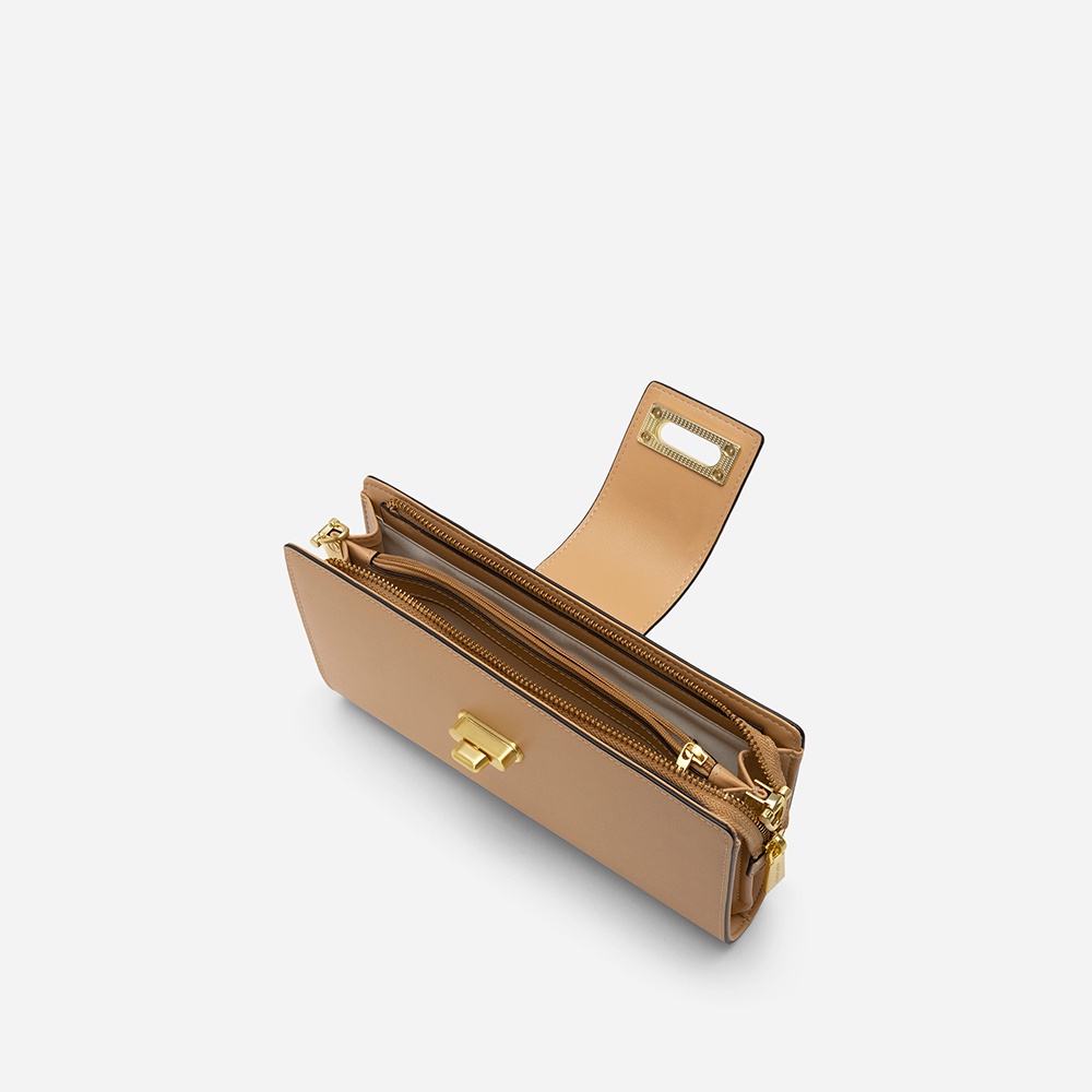 Vascara Clutch Da Thật Nhấn Khóa Gài - CLU 0112