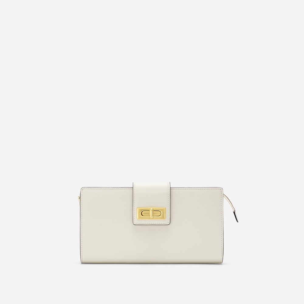 Vascara Clutch Da Thật Nhấn Khóa Gài - CLU 0112