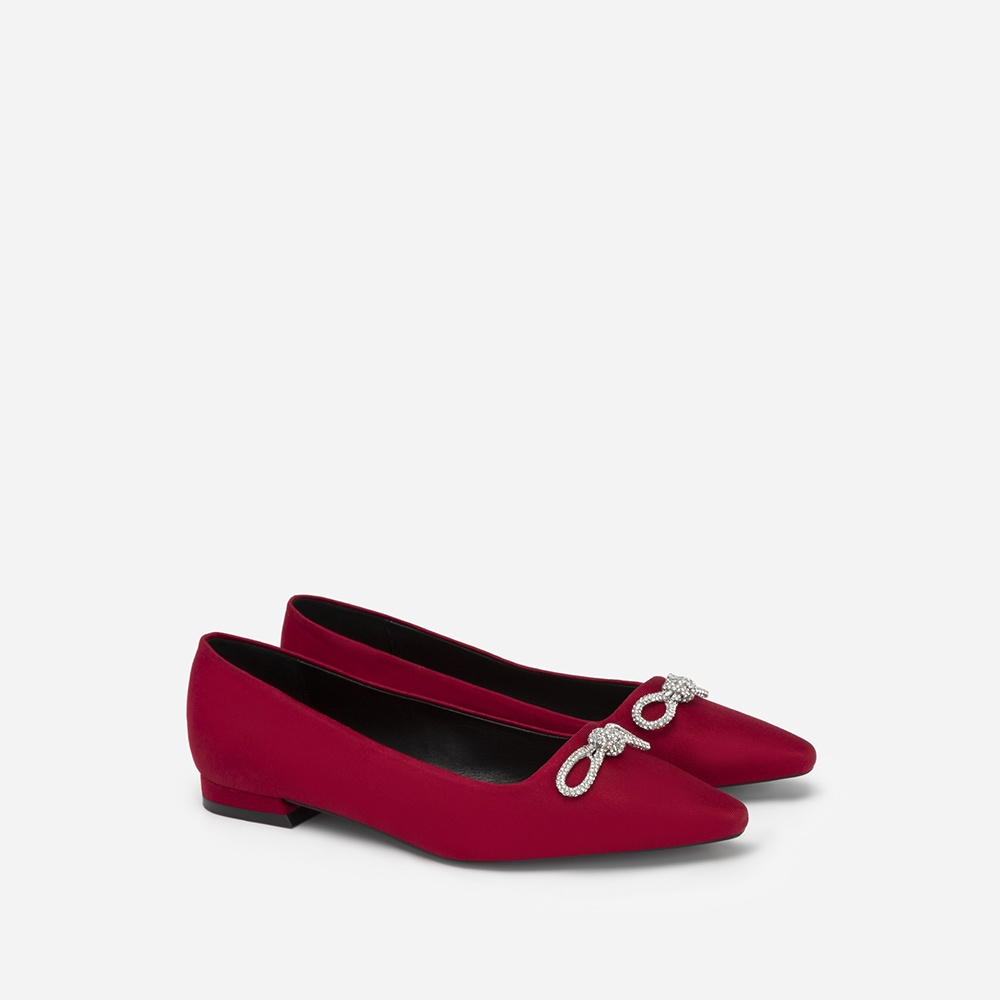 Vascara Giày Búp Bê Mũi Nhọn Trang Trí Nơ - BMN 0563