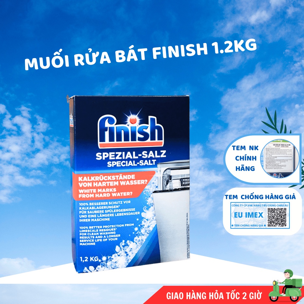 Bột rửa chén bát Finish Classic 2.5kg hương Chanh, bột dùng cho máy rửa bát Nhập Khẩu Đức