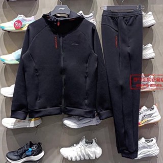  Bộ thể thao nam lining thu đông sét nỉ nam có mũ chất nỉ cao cấp mẫu mới nhất 2024 