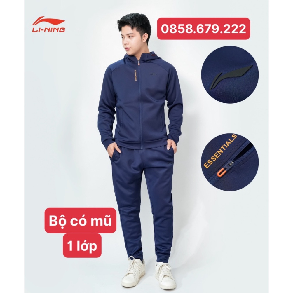 Bộ thể thao nam lining, đồ bộ nam thu đông 2 lớp mẫu mới nhất 2023 sỉ ib .