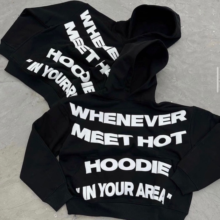 Áo Khoác Hoodie WHENEVER in Siêu đẹp hot Trend Vải nỉ bông