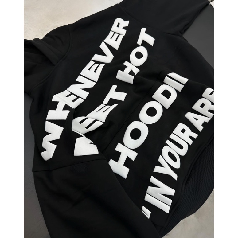 Áo Khoác Hoodie WHENEVER in Siêu đẹp hot Trend Vải nỉ bông