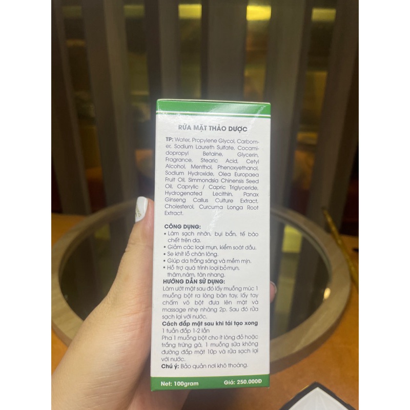 Bột rửa mặt thảo dược yody white phương anh