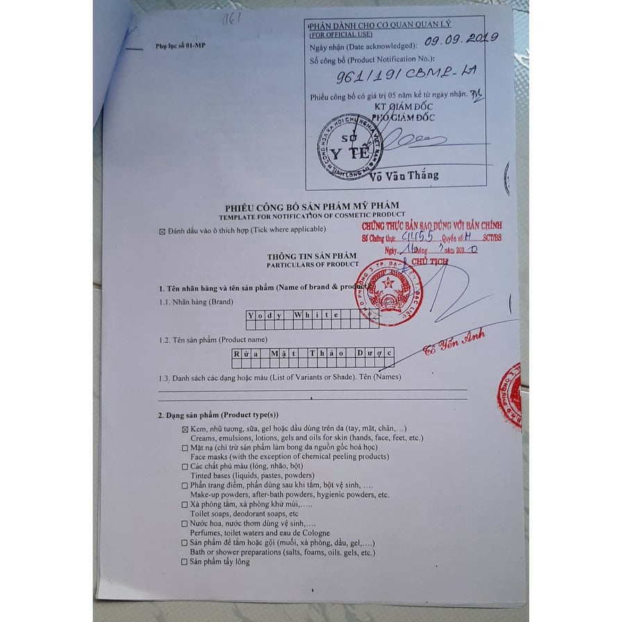 Bột rửa mặt thảo dược yody white phương anh