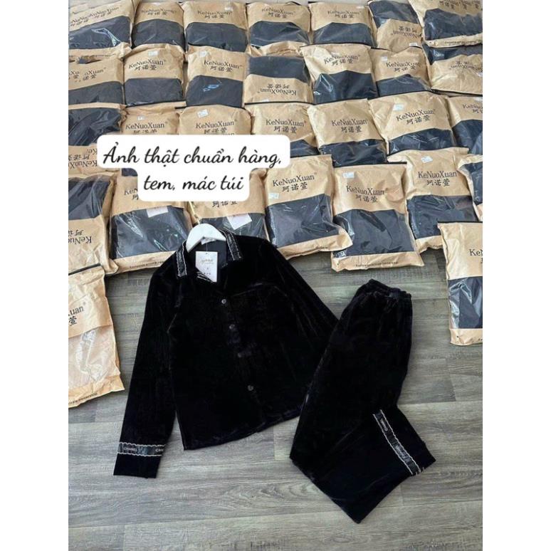 N07 Sét Nhung QC Phối Viền, Sét Bộ Ngủ Cho Nữ Sang Chảnh Nhẹ Nhàng Theo Phong Cách Hàn Quốc