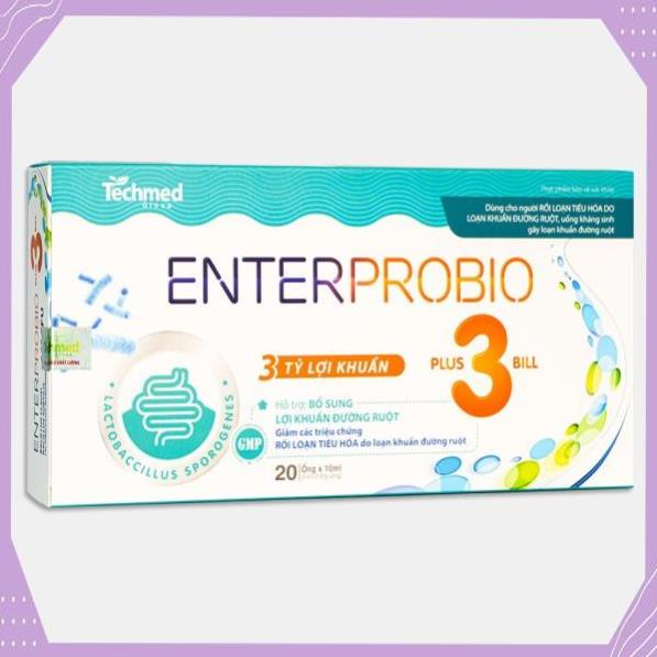 Men vi sinh cho bé Enterprobio Plus 3 Bill Men tiêu hóa Hộp 20 ống TECHMED
