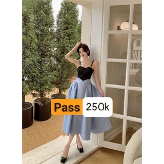 váy 2s ngọc đen phối xanh