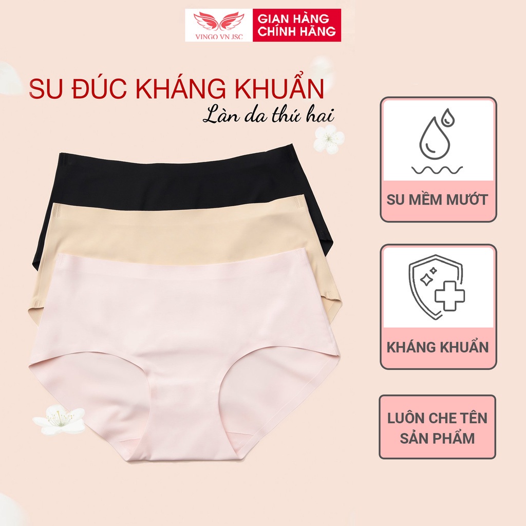 Quần lót nữ đúc su cạp cao không viền VINGO đáy 2 lớp cotton kháng khuẩn thoáng khí Q349 VNGO
