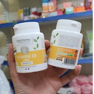 Viên Vitamin D3+Zinc Nat&Form Pháp