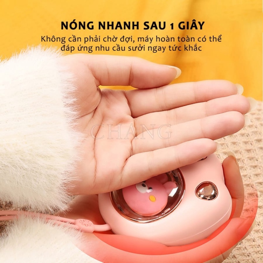 Máy Sưởi Ấm Mini Cầm Tay Đa Năng Hình Chân Mèo Pin Sạc 2400Mah 4 Tiếng Sử Dụng - Máy Massage Sưởi Ấm Tay Nhỏ Gọn