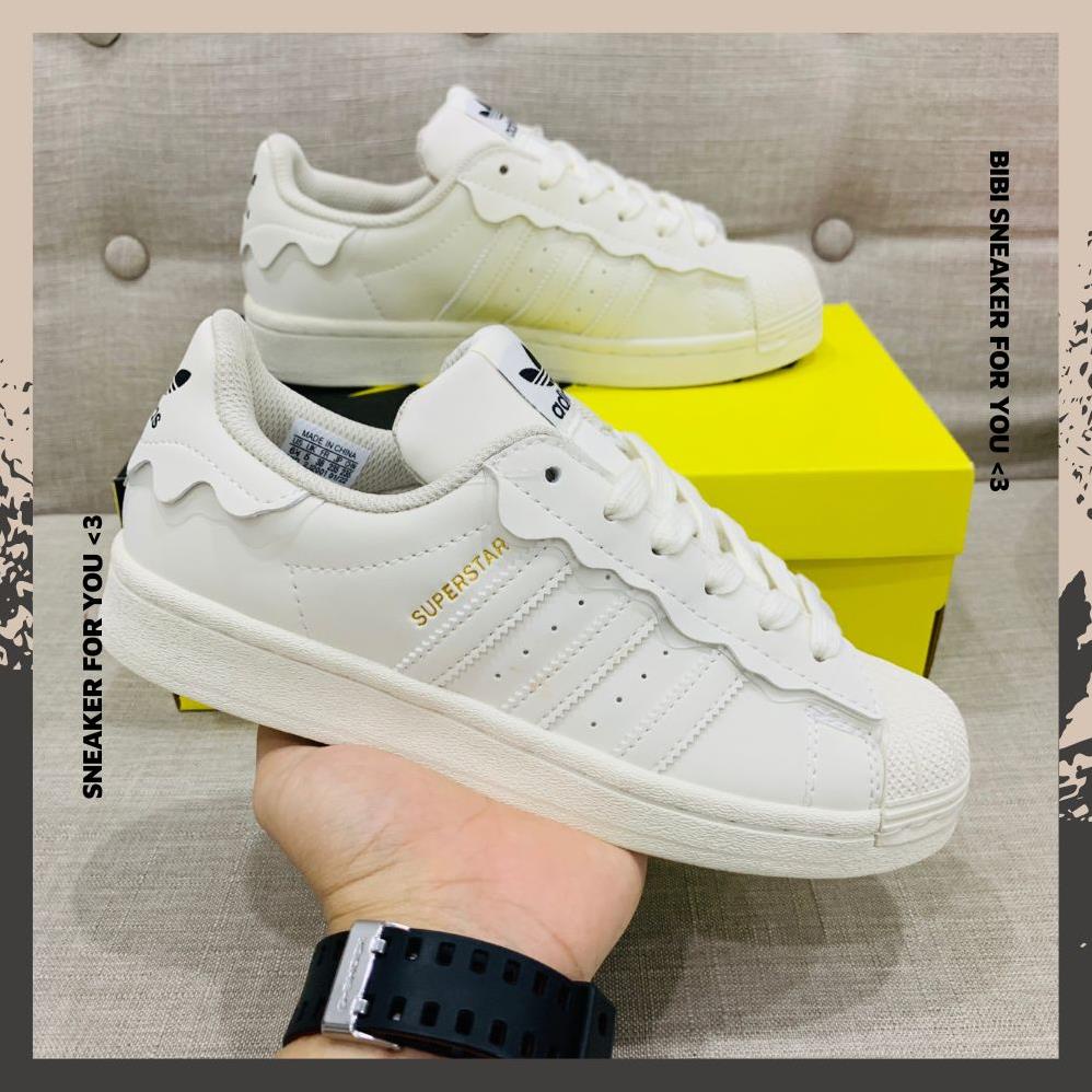 Giày Adidas_Sò Nam Nữ, Giày DAS Superstar Mũi Sò Bản Mới Full 3 Màu Hồng Kem Xanh Full Box Bill Hàng Đẹp - BIBISNEAKER