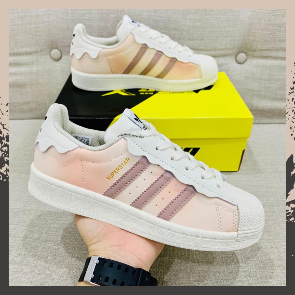 Giày Adidas_Sò Nam Nữ, Giày DAS Superstar Mũi Sò Bản Mới Full 3 Màu Hồng Kem Xanh Full Box Bill Hàng Đẹp - BIBISNEAKER