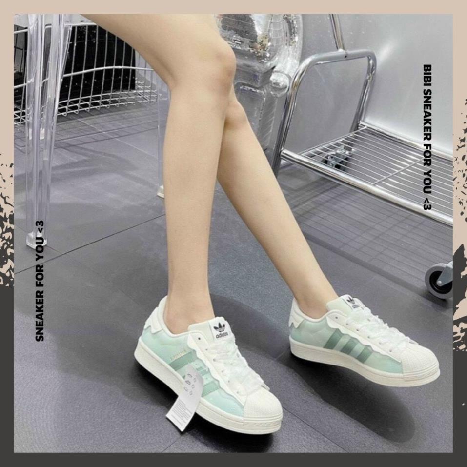 Giày Adidas_Sò Nam Nữ, Giày DAS Superstar Mũi Sò Bản Mới Full 3 Màu Hồng Kem Xanh Full Box Bill Hàng Đẹp - BIBISNEAKER