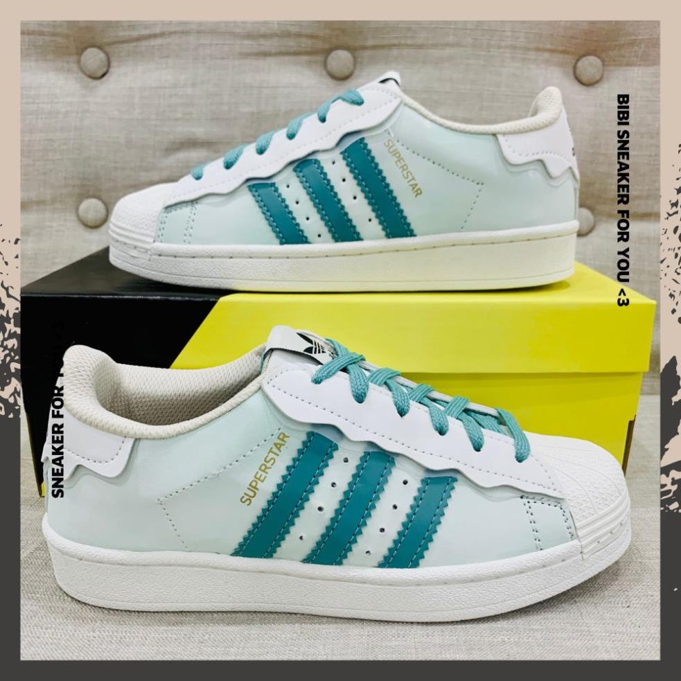 Giày Adidas_Sò Nam Nữ, Giày DAS Superstar Mũi Sò Bản Mới Full 3 Màu Hồng Kem Xanh Full Box Bill Hàng Đẹp - BIBISNEAKER