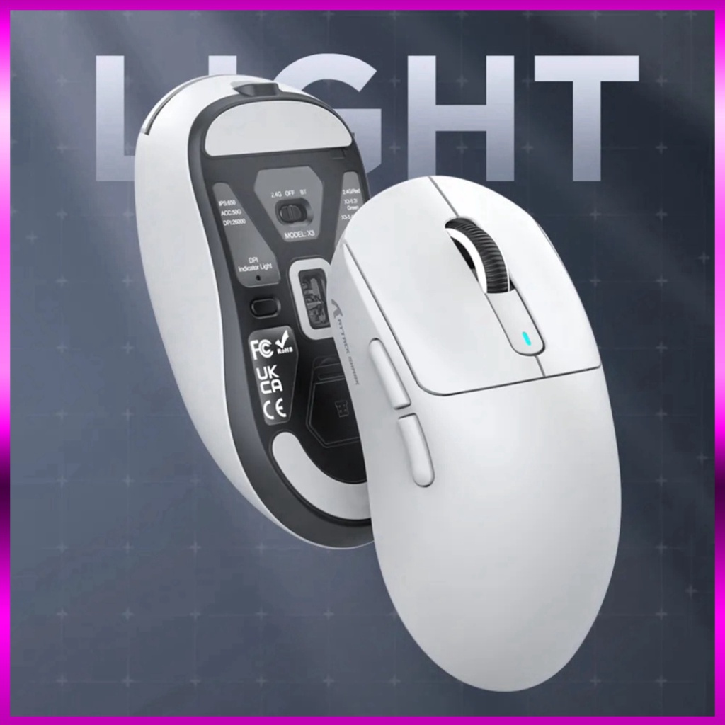 Chuột Không Dây Attack Shark X3 Pixart 3395 có kết Nối 3 chế độ