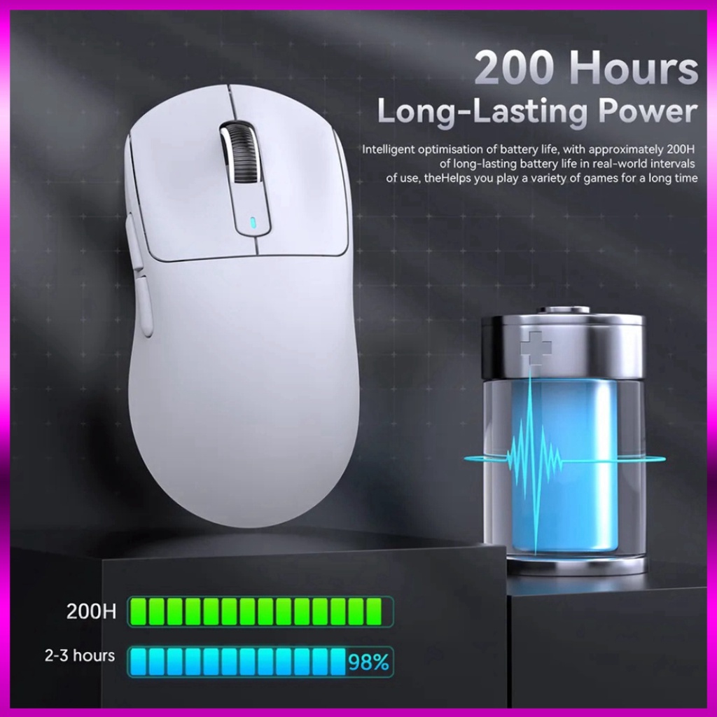 Chuột Không Dây Attack Shark X3 Pixart 3395 có kết Nối 3 chế độ