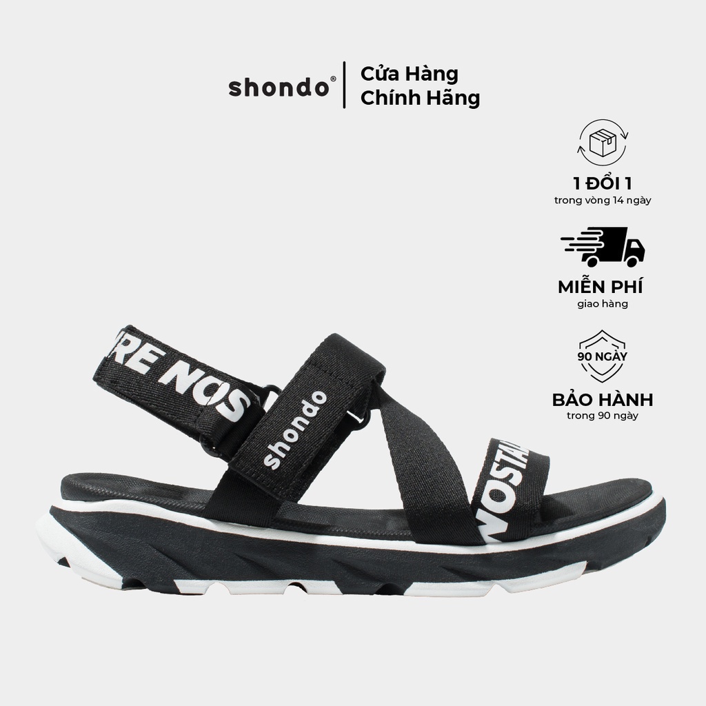 Giày Sandals Nam Nữ Shondo F6 Future Đen F6S1019