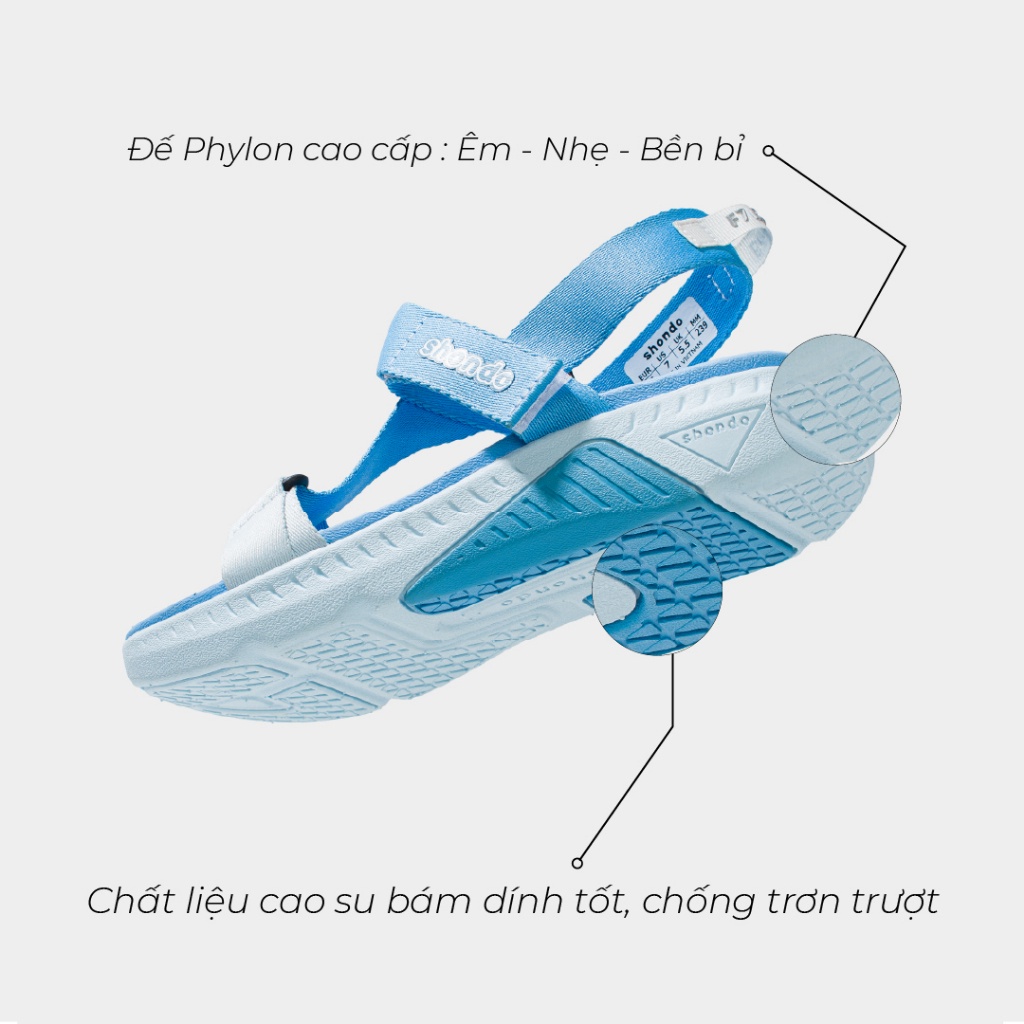 Giày Sandals Nam Nữ Shondo F7 Racing Xanh Dương Xanh Da Trời F7R3033