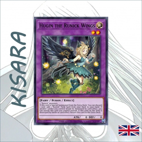 Bài lẻ Yugioh Hugin the Runick Wings - MP23-EN249 - Prismatic Secret Rare 1st Edition