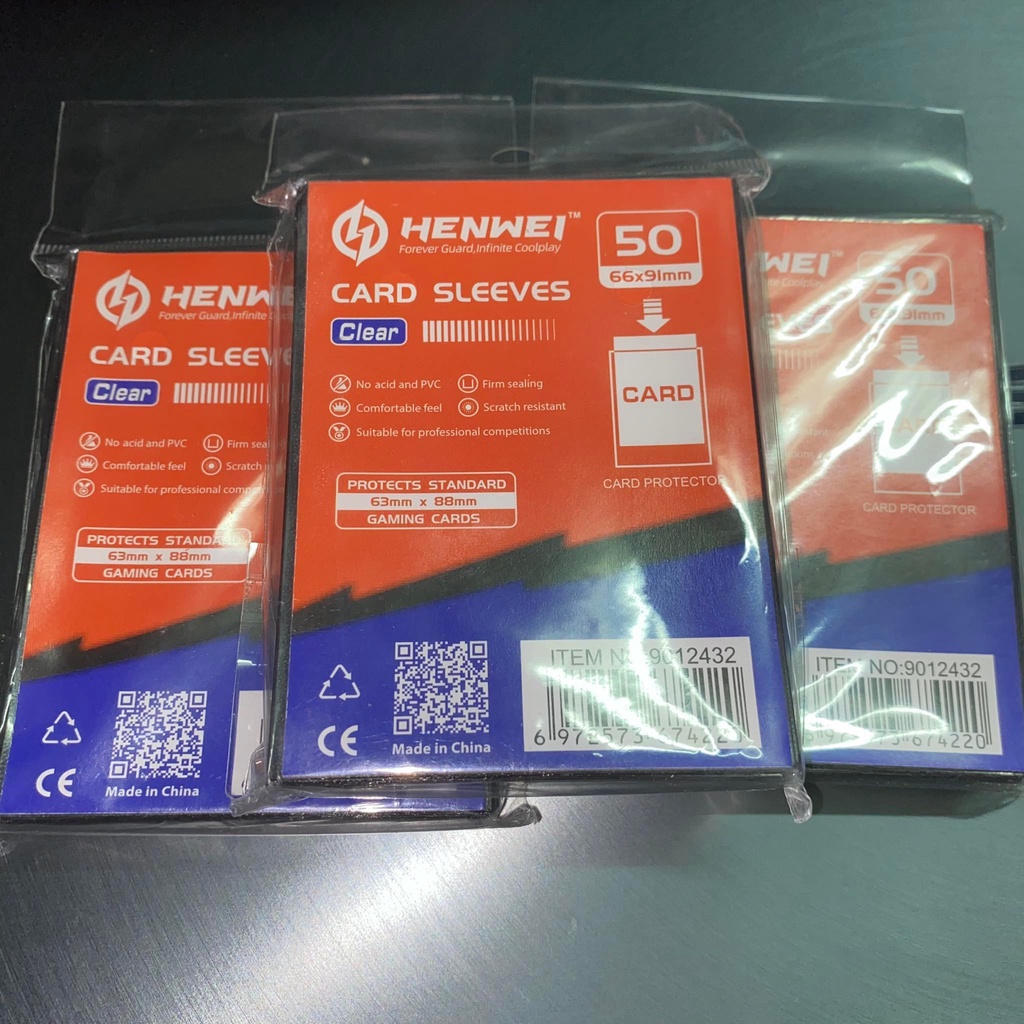 50 chiếc bọc bài Henwei kích thước Standard size cho thẻ Pokemon, Haikyuu, MTG, One Piece, Digimon.