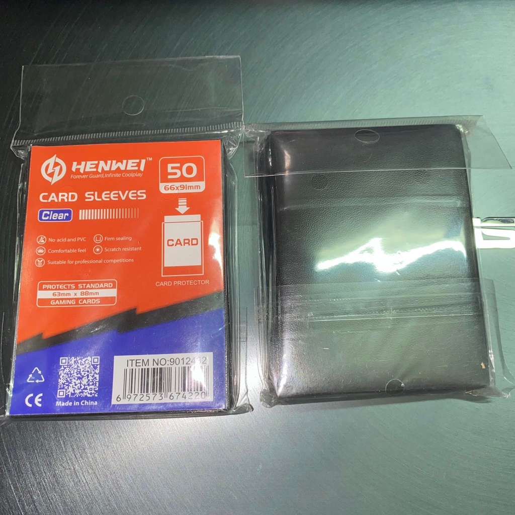 50 chiếc bọc bài Henwei kích thước Standard size cho thẻ Pokemon, Haikyuu, MTG, One Piece, Digimon.