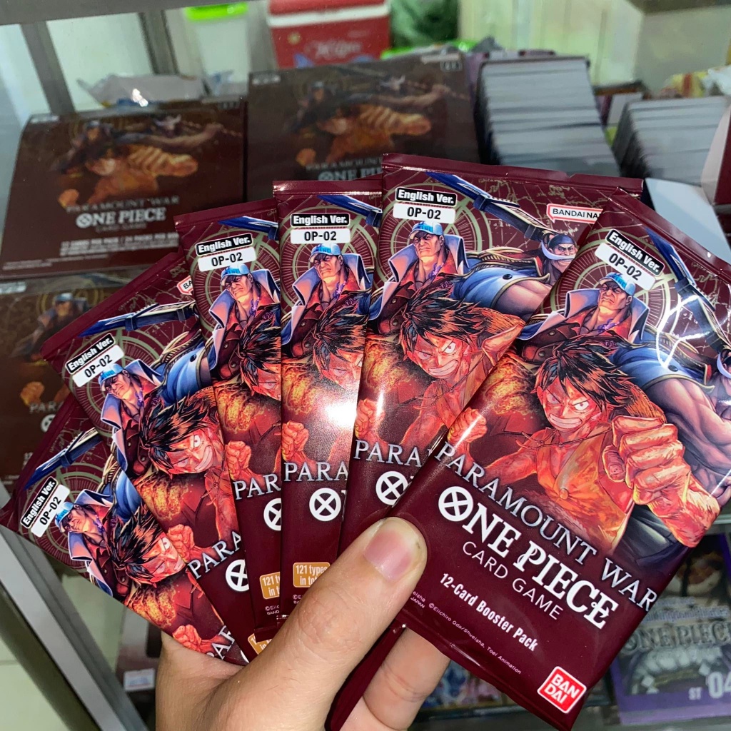 1 Pack thẻ bài trò chơi ONE PIECE card game Tiếng Anh EN - PARAMOUNT WAR - OP02.