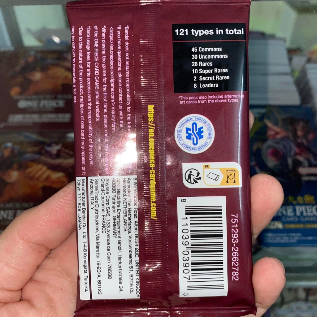 1 Pack thẻ bài trò chơi ONE PIECE card game Tiếng Anh EN - PARAMOUNT WAR - OP02.