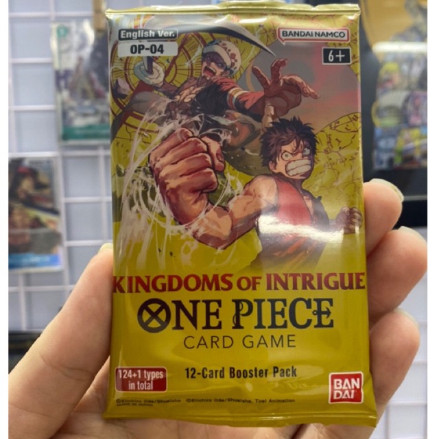 1 Pack KINGDOMS OF INTRIGUE  thẻ bài trò chơi ONE PIECE card game Tiếng Anh.