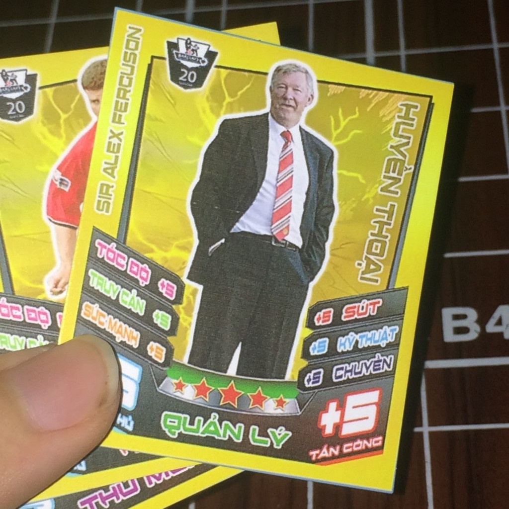 Trọn bộ 24 thẻ cầu thủ bóng đá Huyền thoại câu lạc bộ Manchester United kích thước thẻ Poca