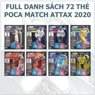 [THẺ IN] Trọn bộ 72 thẻ Match Attax phiên bản Poca Việt Nam