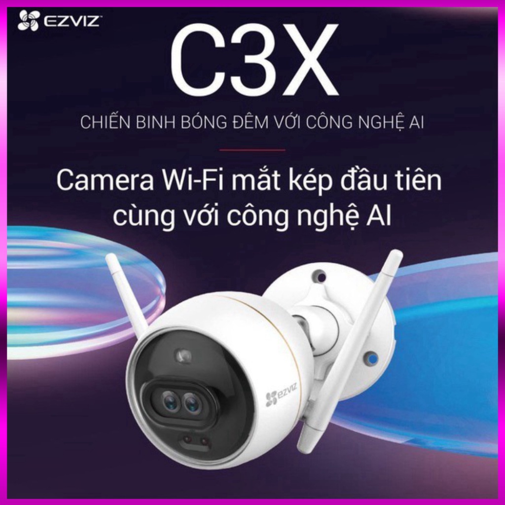Camera WIFI Ngoài Trời Thông Minh EZVIZ C3X C3N MÀU BAN ĐÊM 2MP 1080P FullHD C3TN C3W C3WN HIKVISION CHÍNH HÃNG 24TH