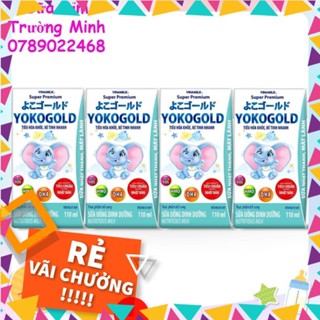 Lốc 4 hộp Sữa bột pha sẵn Vinamilk Yoko 110ml sữa mát vị nhạt thanh, dễ tiêu hóa